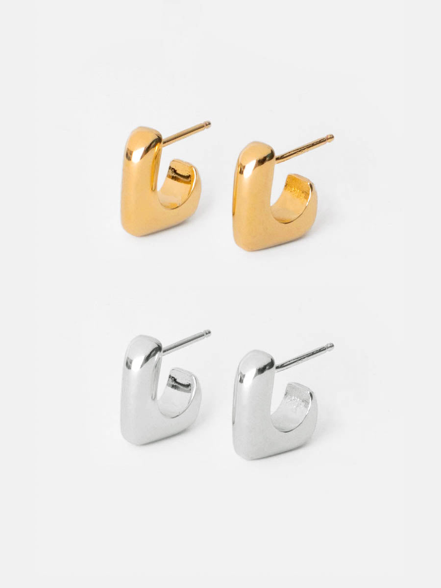 Gold/ Silver Square Stud Earrings