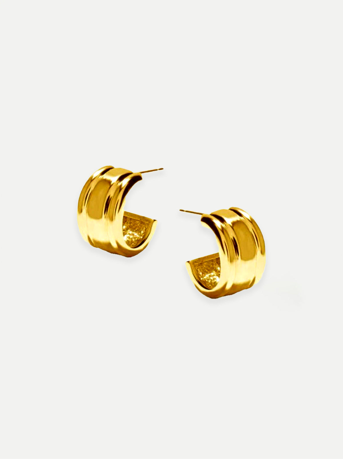 Gold C Shaped Hoop Earrings