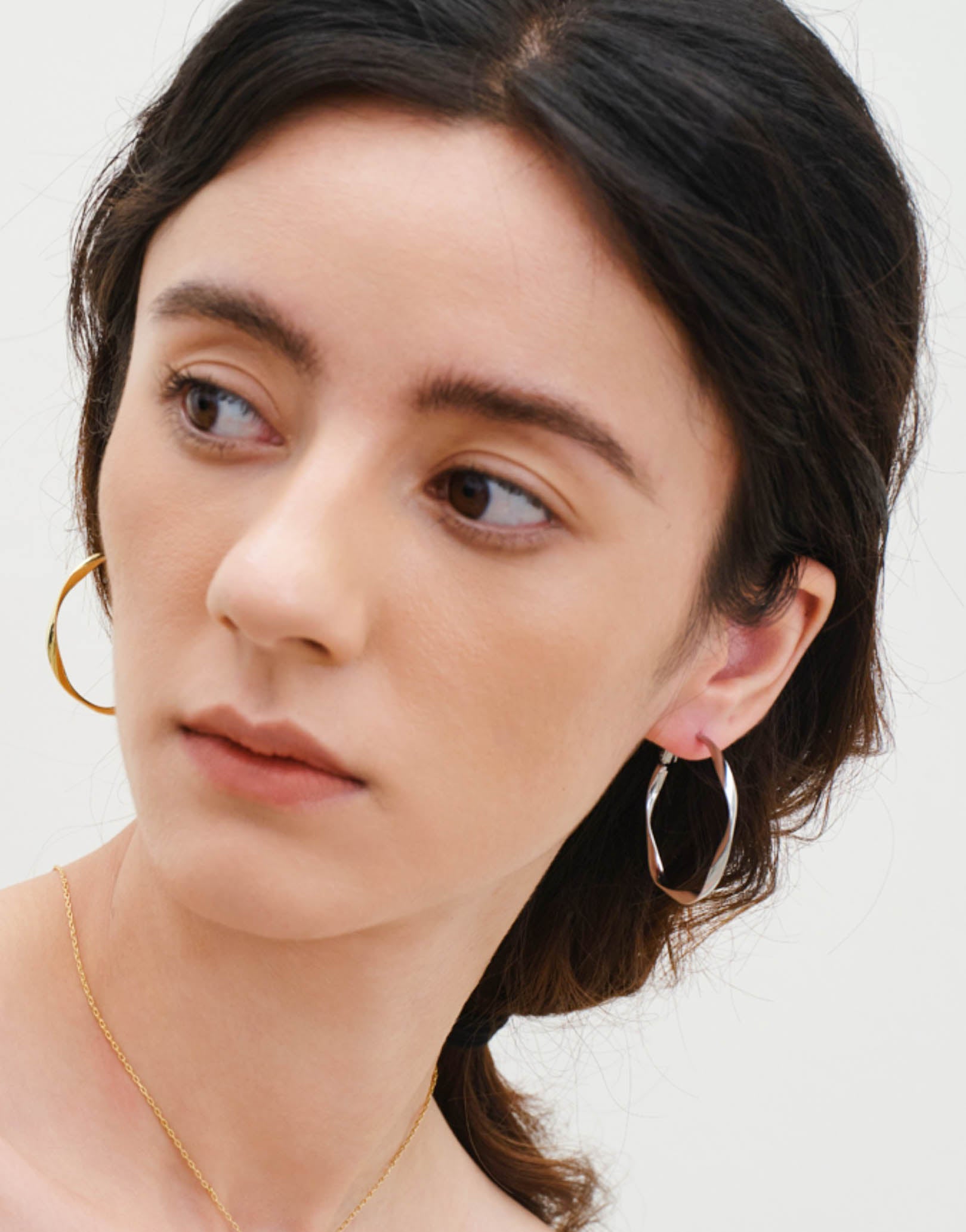 Gold/ Silver Wavy Hoop Earrings