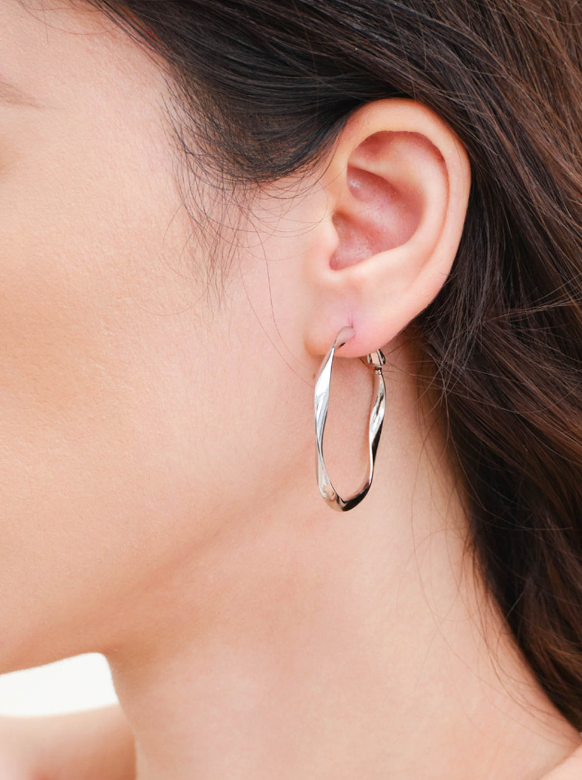 Gold/ Silver Wavy Hoop Earrings