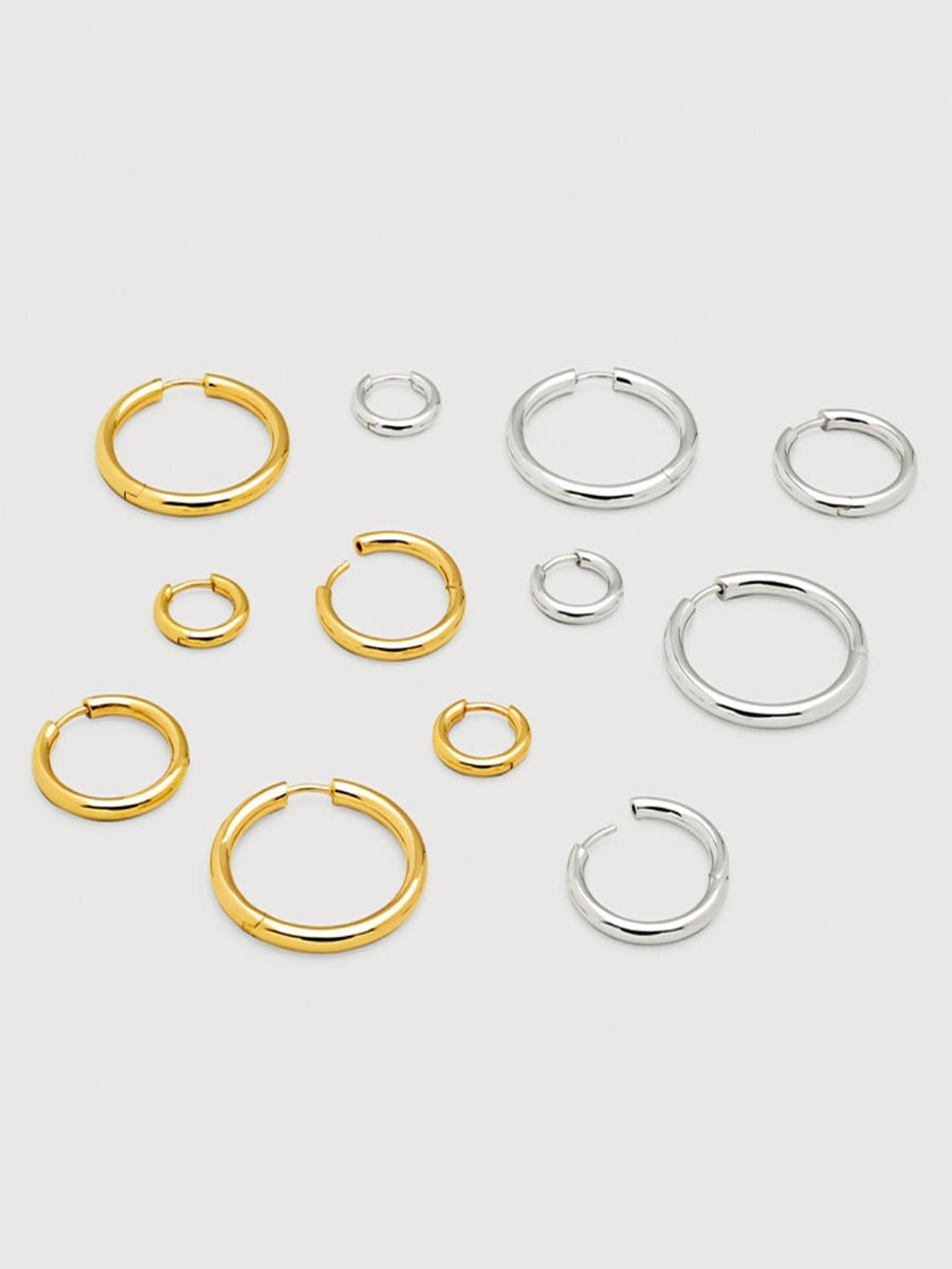 14K Gold Filled Gold/ Silver Hoop Earrings