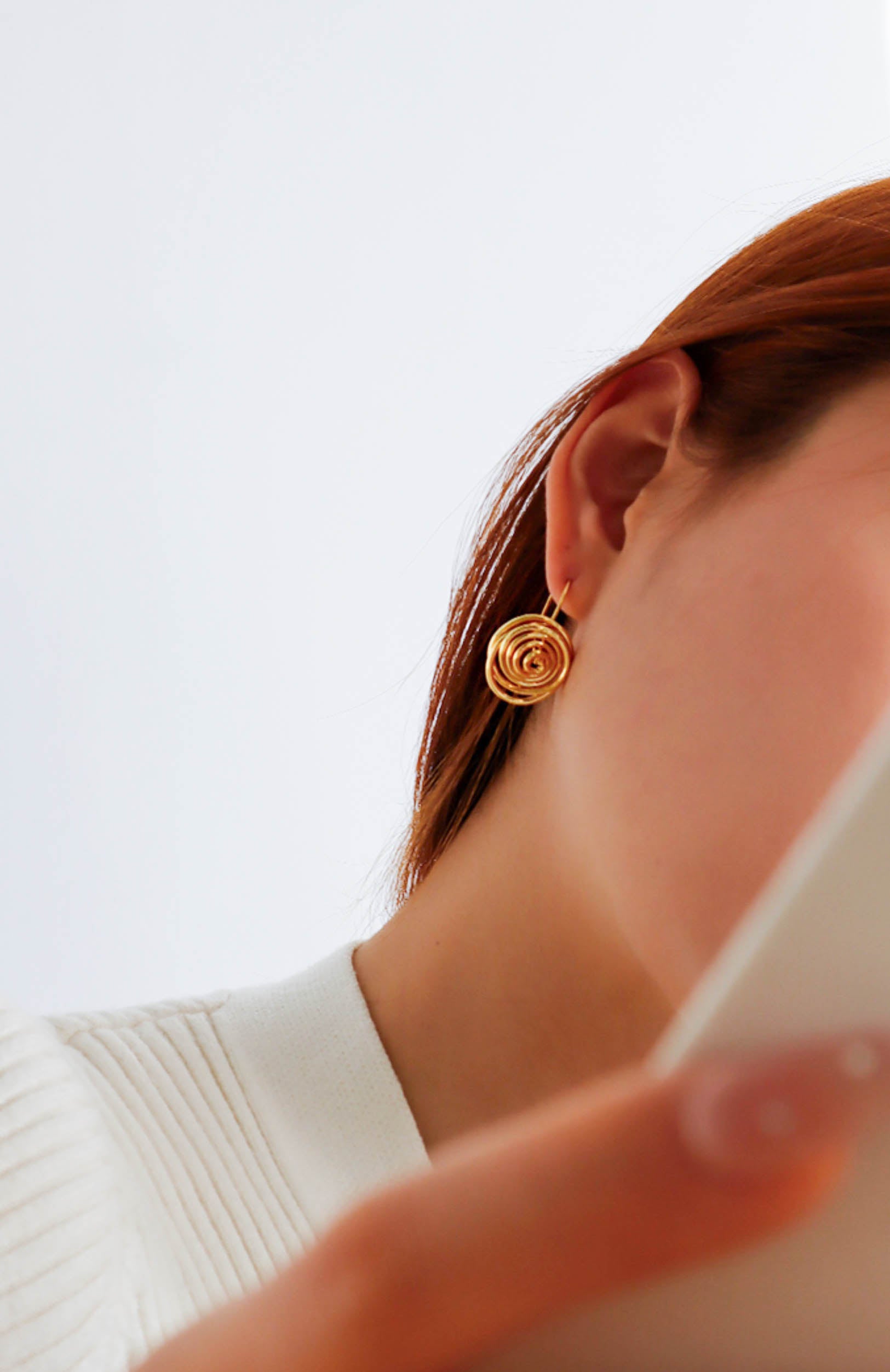 Gold/ Silver Wire Swirl Hook Earrings