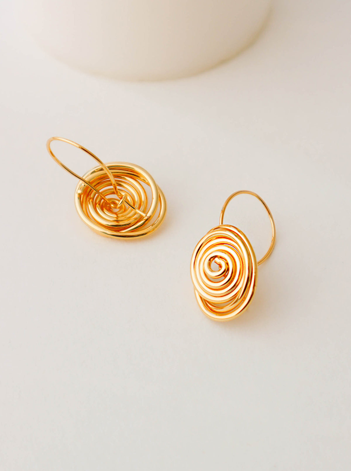 Gold/ Silver Wire Swirl Hook Earrings