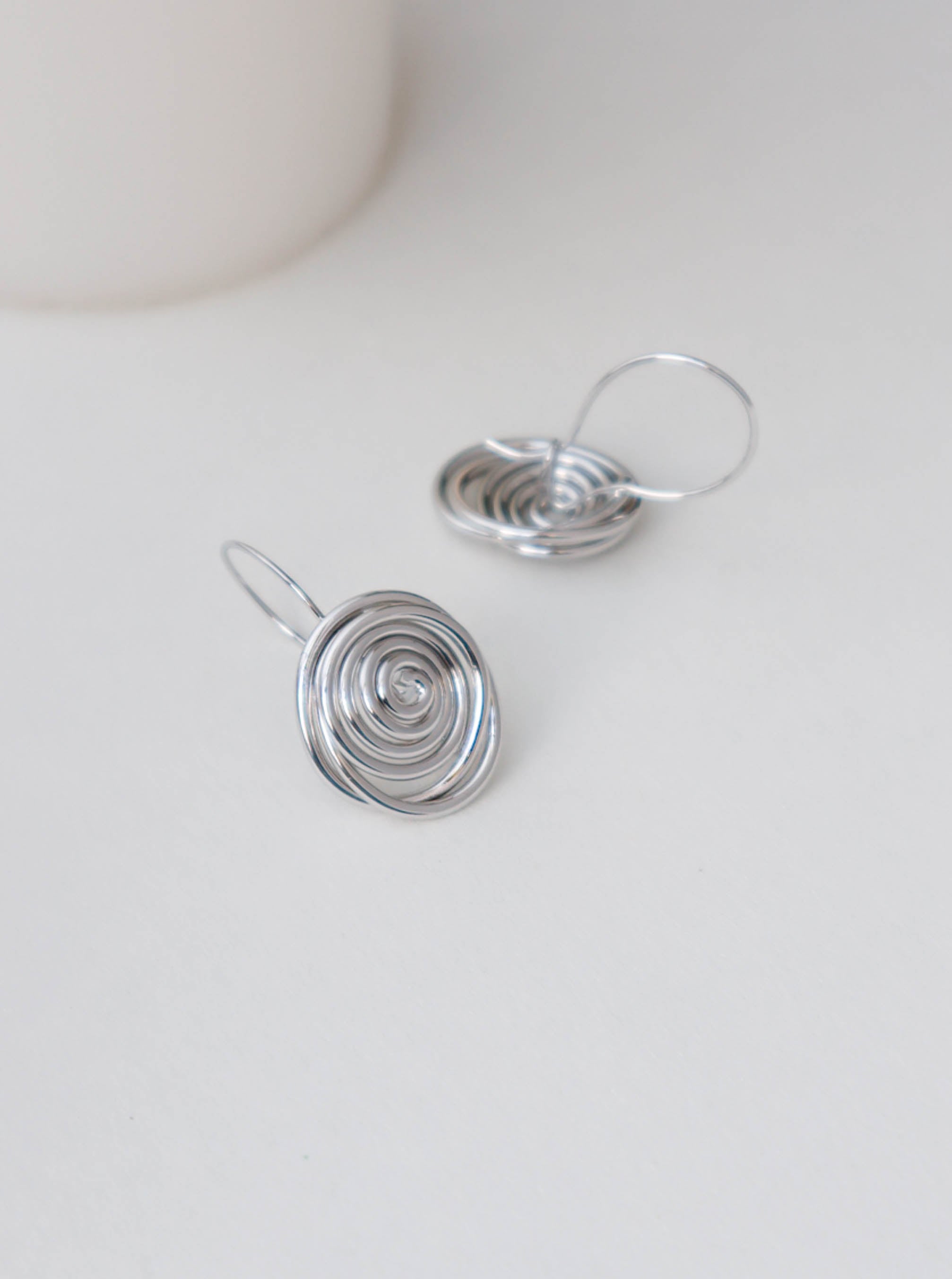 Gold/ Silver Wire Swirl Hook Earrings