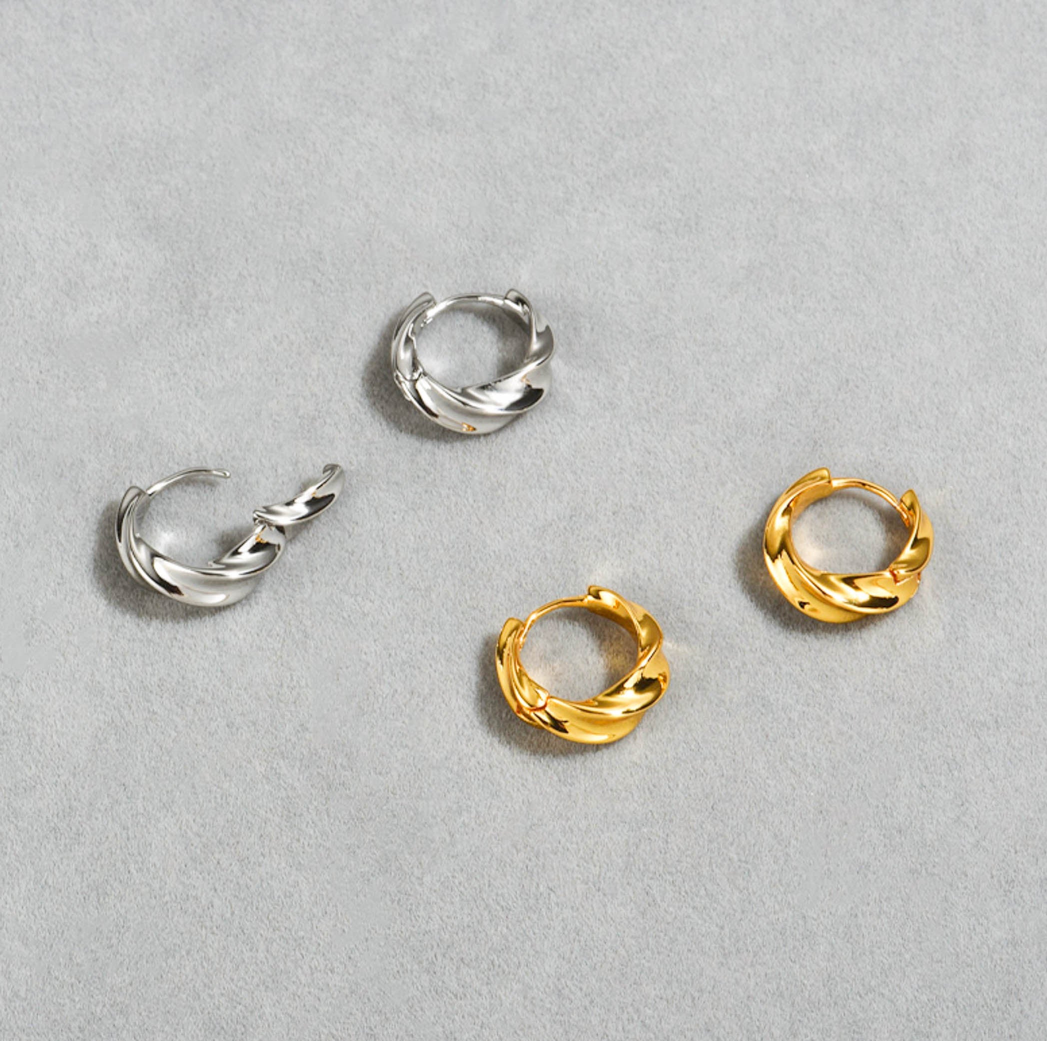 Gold/ Silver Twisted Hoop Earrings