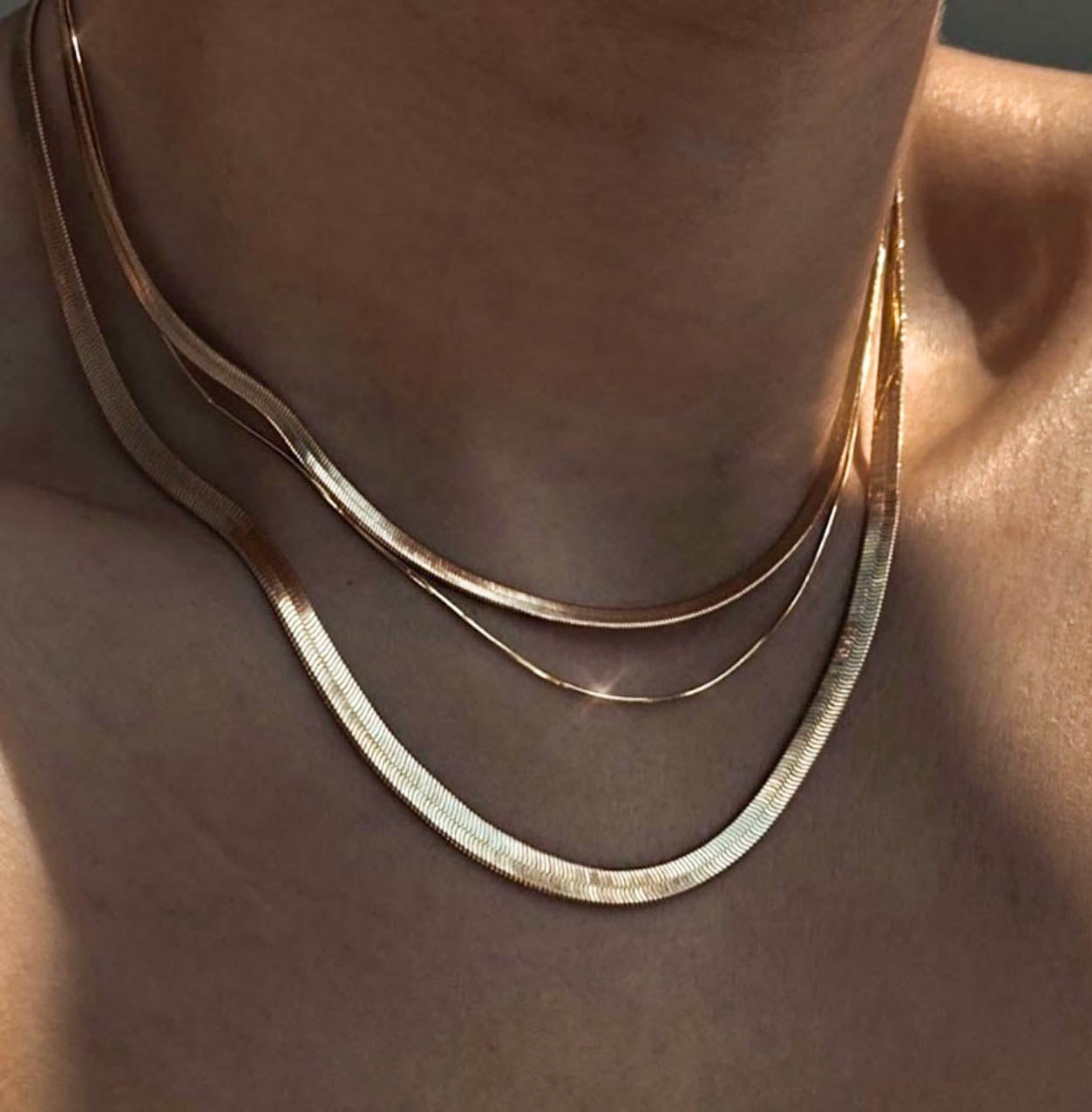 Gold/ Silver Snake Chain Choker Necklace