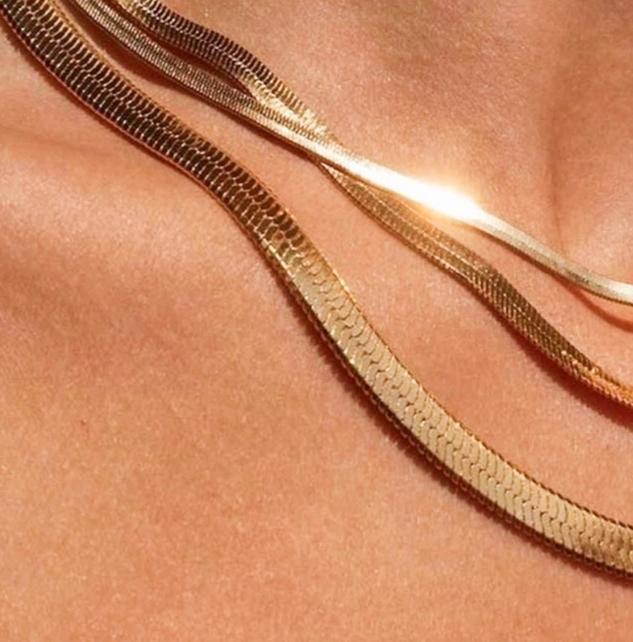 Gold/ Silver Snake Chain Choker Necklace