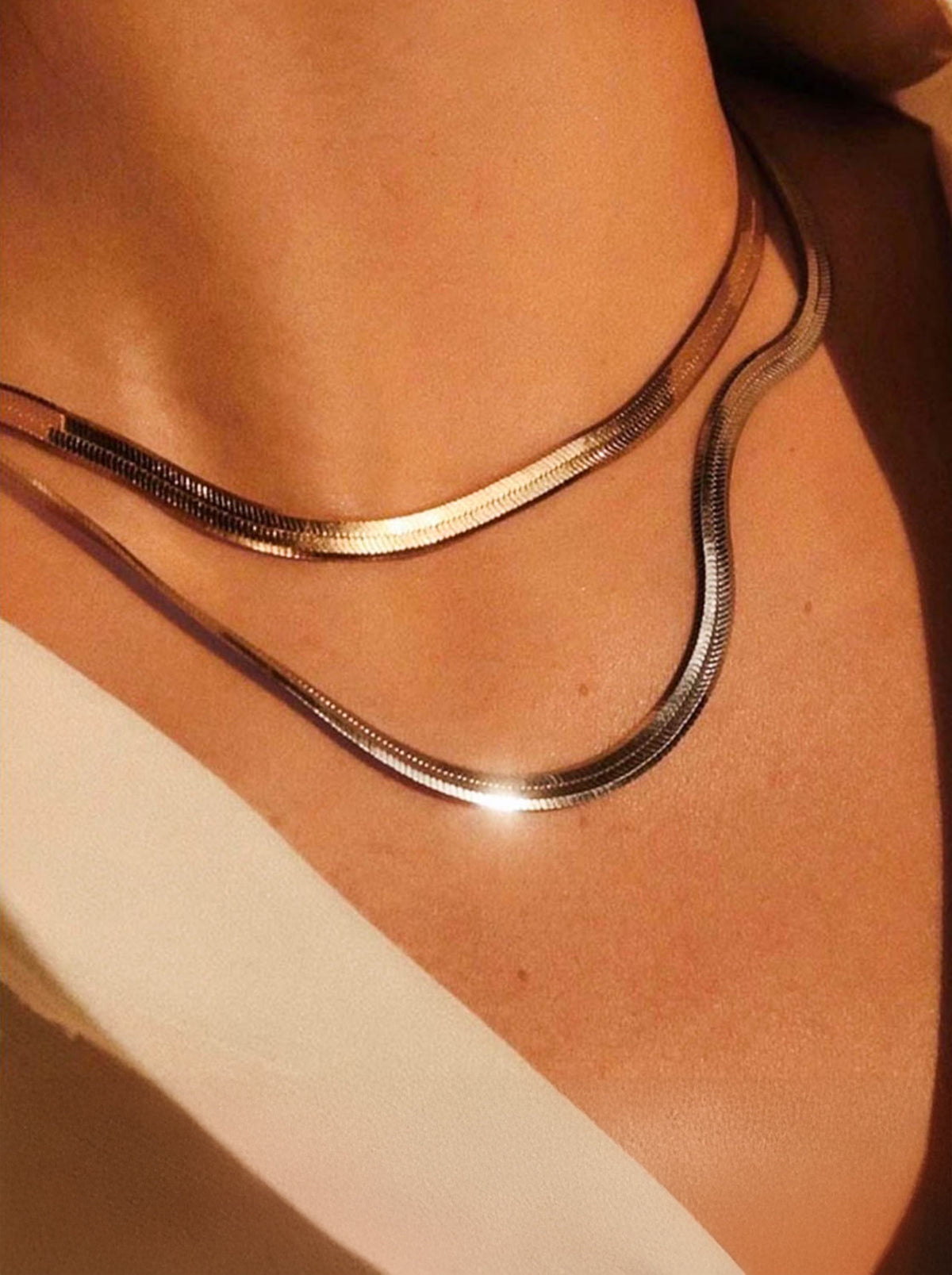 Gold/ Silver Snake Chain Choker Necklace