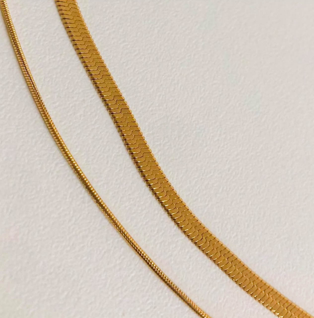 Gold Double Layer Snake Chain Necklace