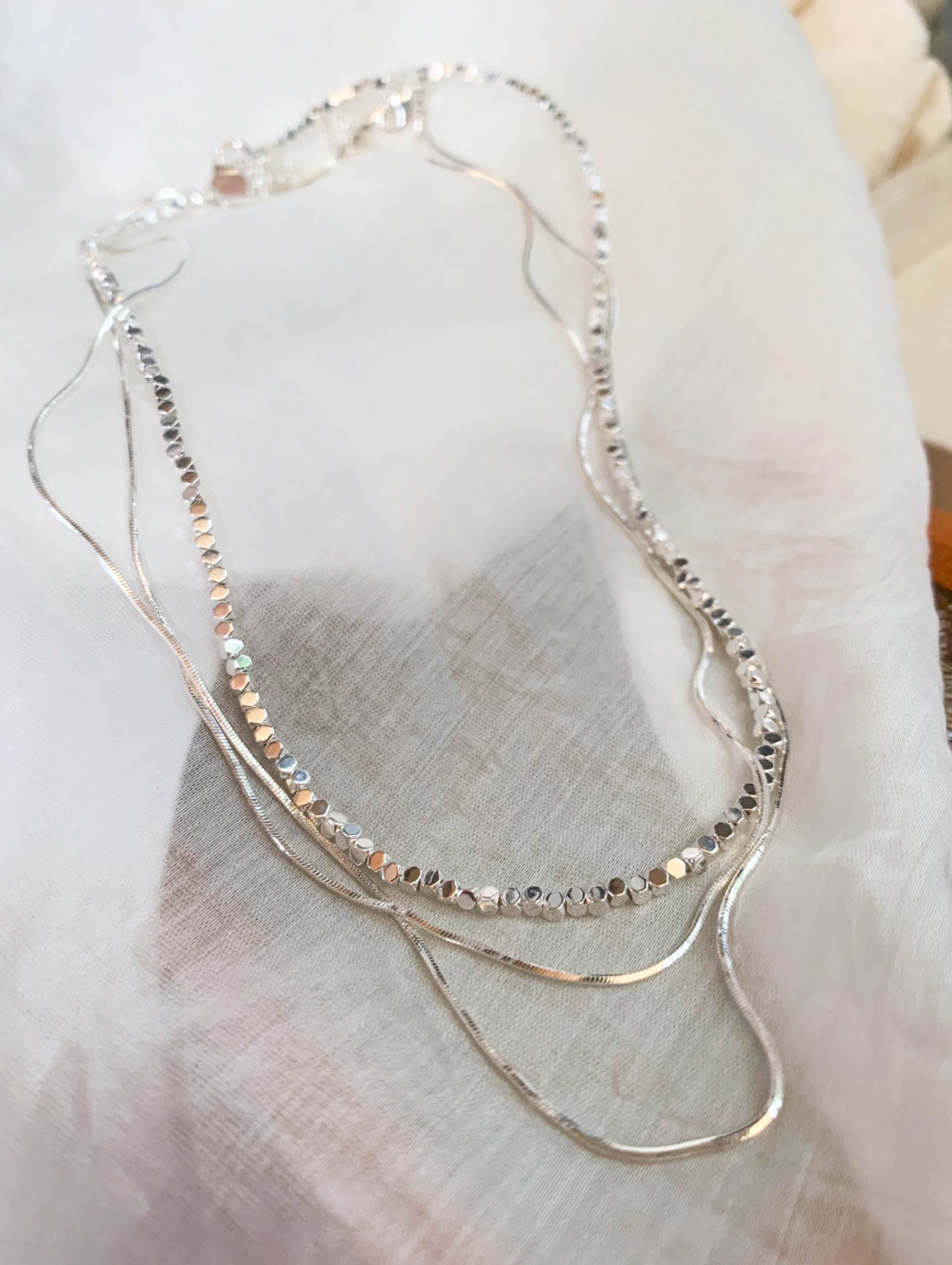 Silver Minimalist Layered Necklace Set